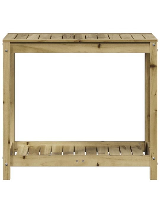 Stādīšanas galds ar plauktu, 82,5x50x75 cm, priedes masīvkoks