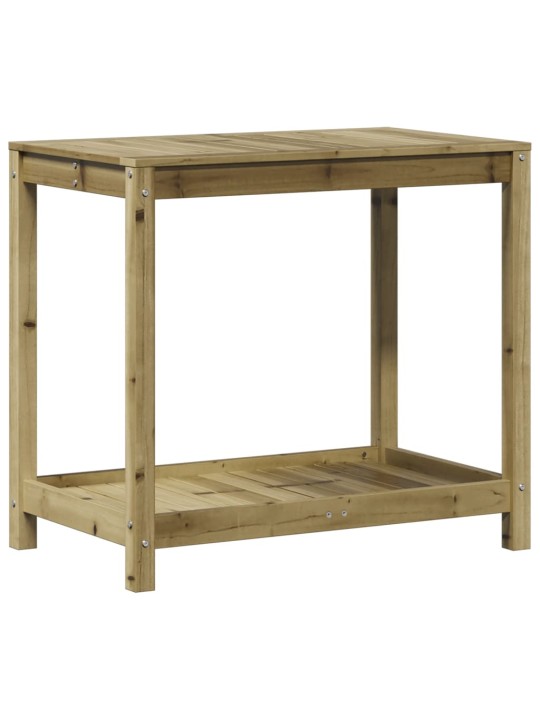 Stādīšanas galds ar plauktu, 82,5x50x75 cm, priedes masīvkoks
