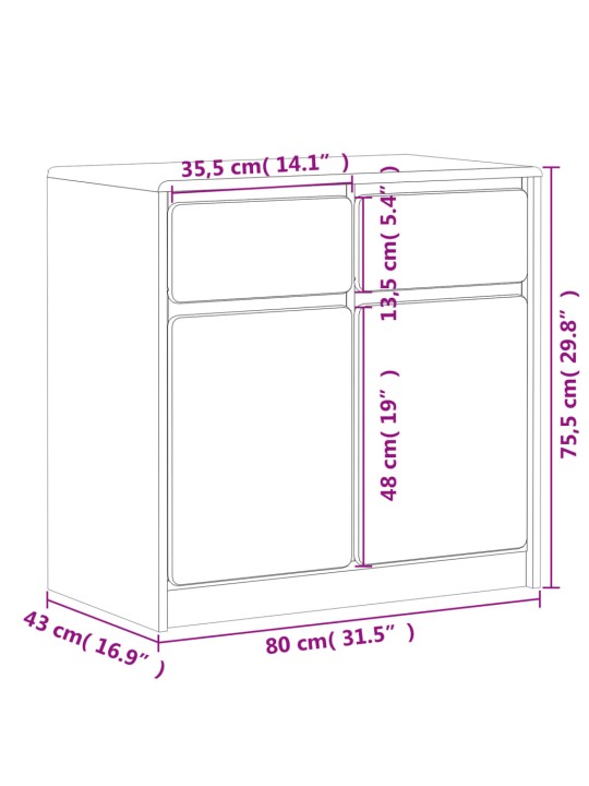 Kumode sauda, 80x43x75,5 cm, priedes masīvkoks