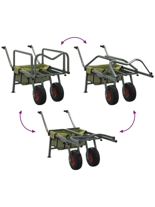 Makšķerēšanas ratiņi ar 2 riteņiem, pulverkrāsots tērauds
