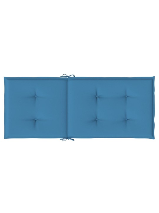 Dārza krēslu spilveni, 6 gab., zili, 120x50x4 cm, audums