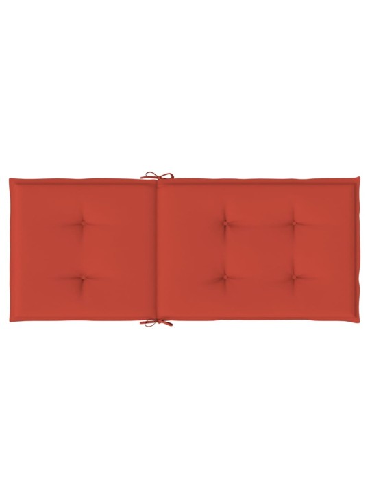 Dārza krēslu spilveni, 6 gab., sarkani, 120x50x4 cm, audums