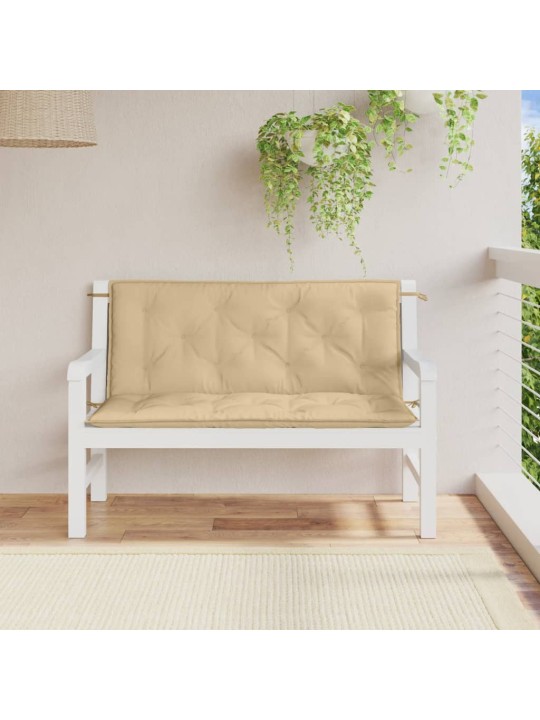 Dārza sola matrači, 2 gab., 120x50x7 cm, audums, bēšs
