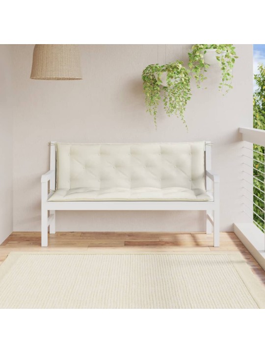 Dārza sola matrači, 2 gab., 150x50x7 cm, audums, krēmkrāsas