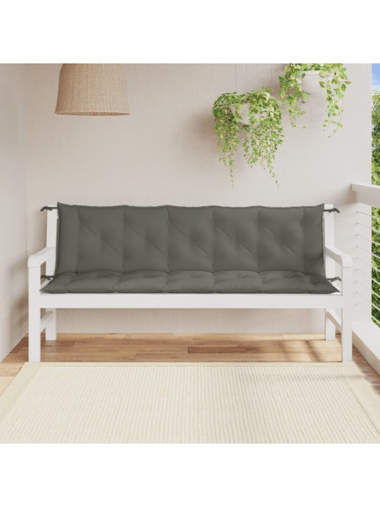 Dārza sola matrači, 2 gab., tumši pelēks, 180x50x7 cm, audums