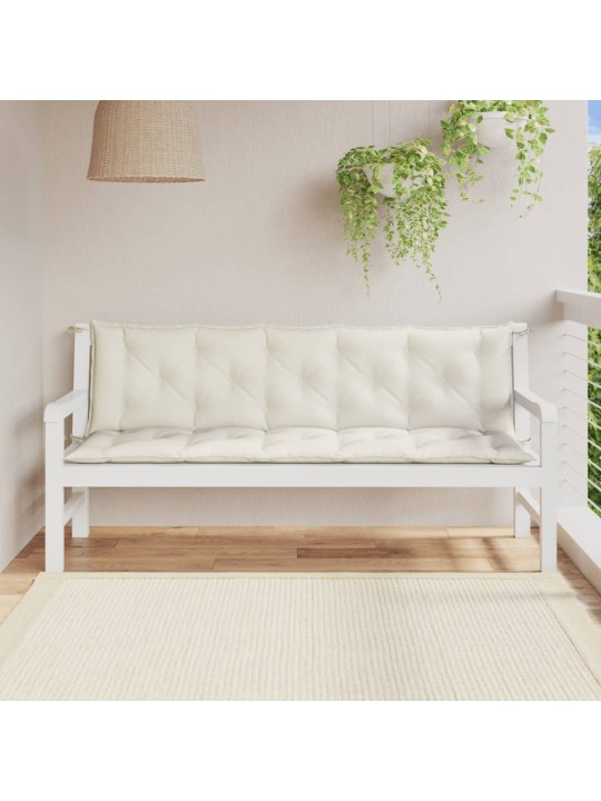 Dārza sola matrači, 2 gab., 180x50x7 cm, audums, krēmkrāsas
