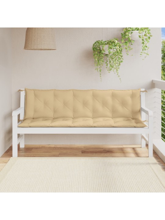 Dārza sola matrači, 2 gab., 180x50x7 cm, audums, bēšs