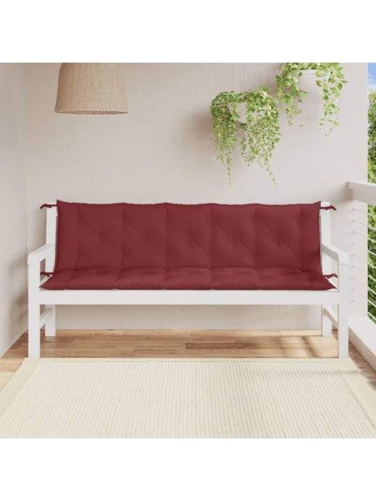 Dārza sola matrači, 2 gab., 180x50x7 cm, audums, vīnsarkans