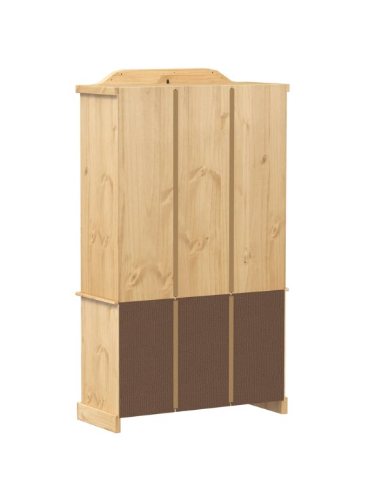 Skapis ar stikla durvīm corona, 103,5x42x180 cm, priedes koks
