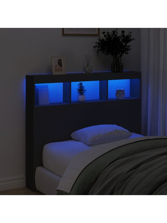 Galvgaļa skapis ar led, melns, 120x17x102 cm