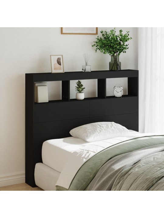 Galvgaļa skapis ar led, melns, 120x17x102 cm