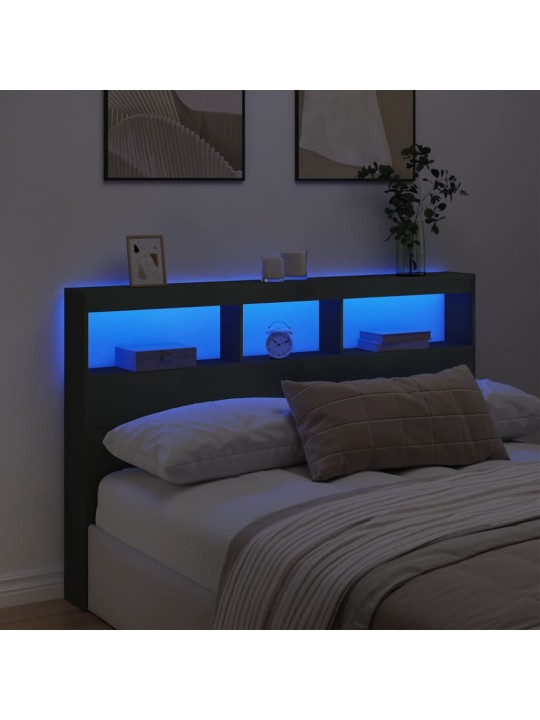 Galvgaļa skapis ar led, melns, 160x17x102 cm