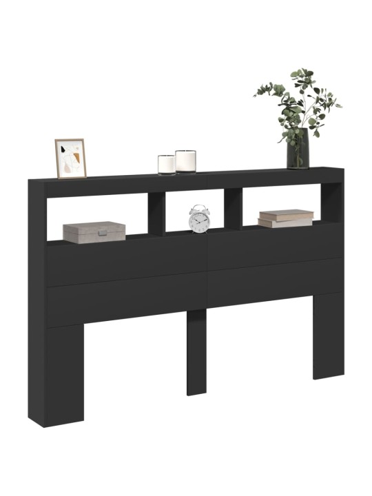 Galvgaļa skapis ar led, melns, 160x17x102 cm
