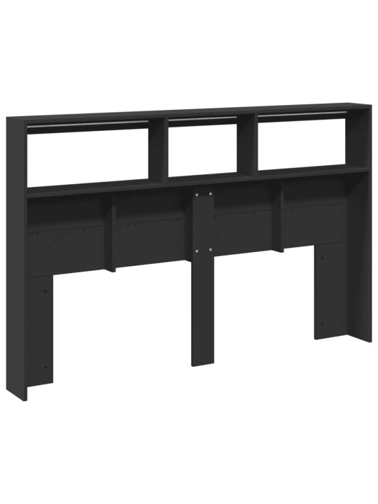 Galvgaļa skapis ar led, melns, 160x17x102 cm