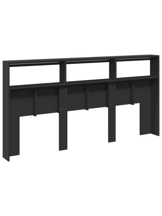 Galvgaļa skapis ar led, melns, 200x17x102 cm