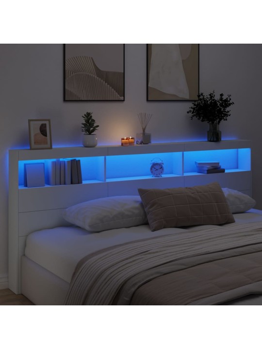 Galvgaļa skapis ar led, balts, 220x17x102 cm