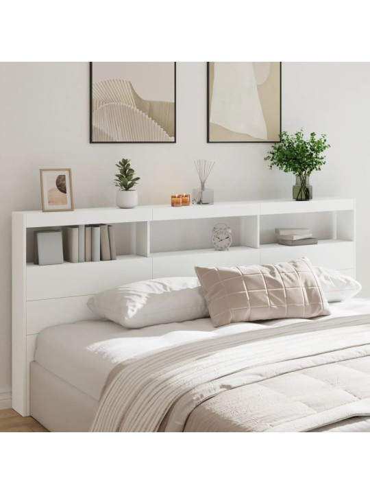 Galvgaļa skapis ar led, balts, 220x17x102 cm