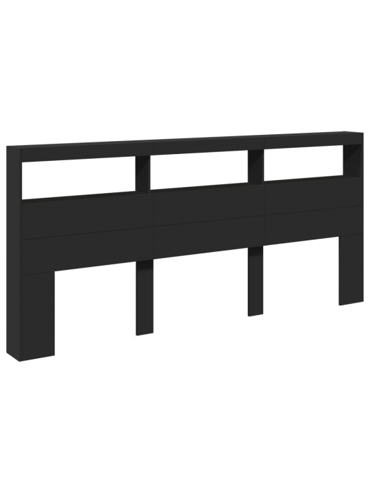 Galvgaļa skapis ar led, melns, 220x17x102 cm