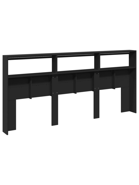 Galvgaļa skapis ar led, melns, 220x17x102 cm