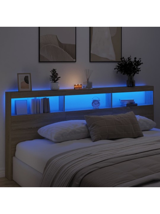 Galvgaļa skapis ar led, ozolkoka krāsa, 220x17x102 cm