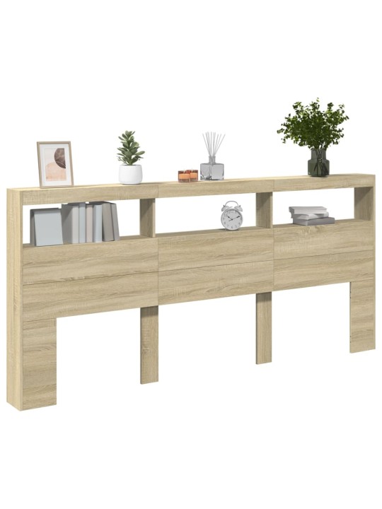 Galvgaļa skapis ar led, ozolkoka krāsa, 220x17x102 cm