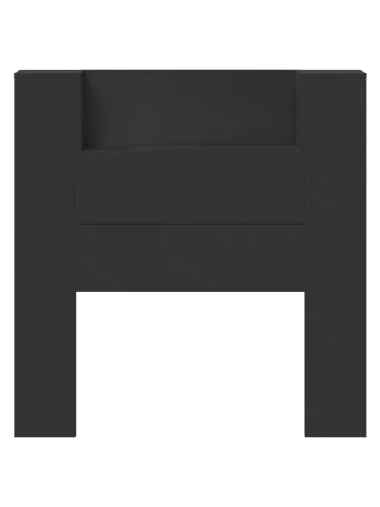 Galvgaļa skapis ar led, melns, 100x16,5x103,5 cm