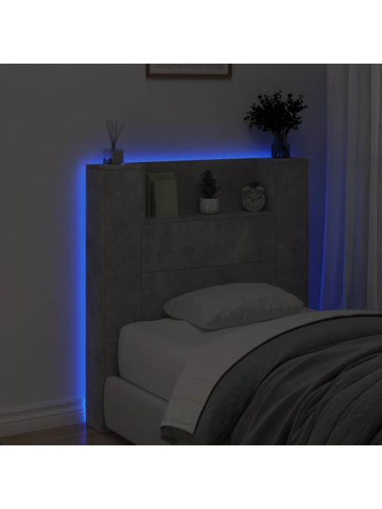 Galvgaļa skapis ar led, betona pelēks, 100x16,5x103,5 cm