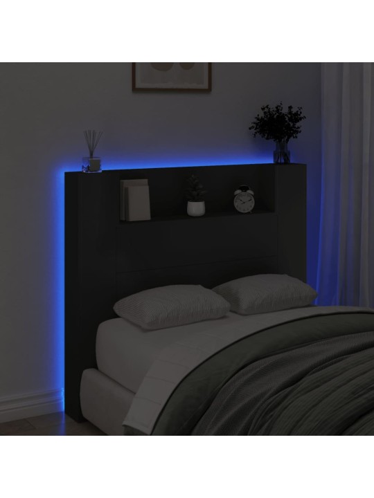 Galvgaļa skapis ar led, melns, 120x16,5x103,5 cm