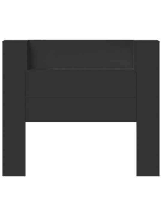 Galvgaļa skapis ar led, melns, 120x16,5x103,5 cm