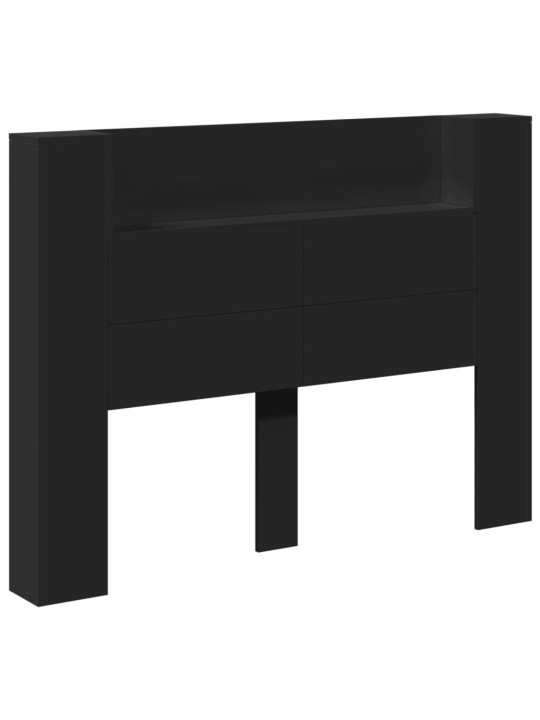 Galvgaļa skapis ar led, melns, 140x16,5x103,5 cm