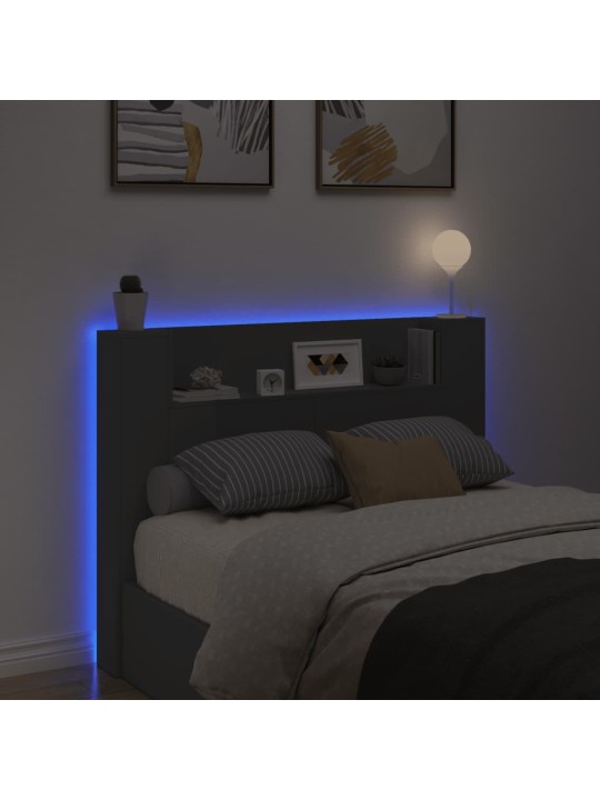 Galvgaļa skapis ar led, melns, 140x16,5x103,5 cm
