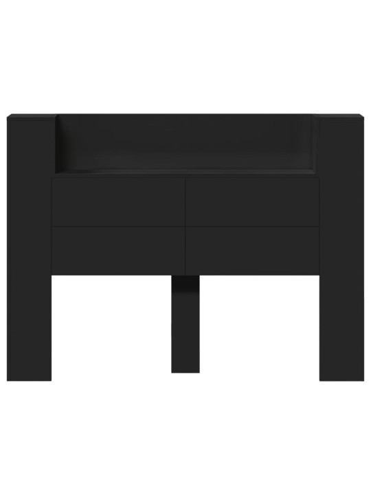 Galvgaļa skapis ar led, melns, 140x16,5x103,5 cm