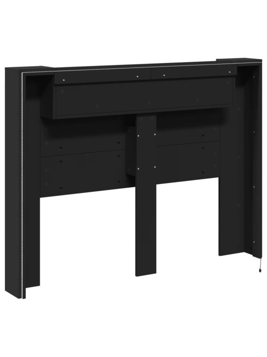Galvgaļa skapis ar led, melns, 140x16,5x103,5 cm