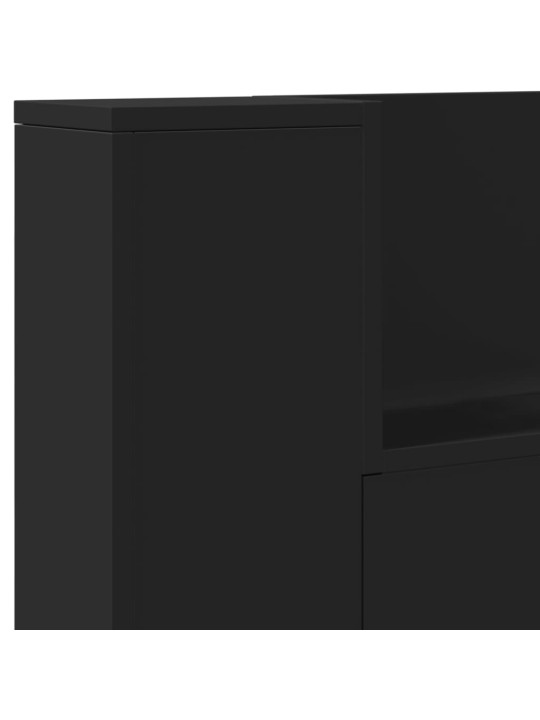 Galvgaļa skapis ar led, melns, 140x16,5x103,5 cm