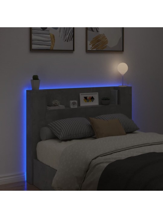 Galvgaļa skapis ar led, betona pelēks, 140x16,5x103,5 cm