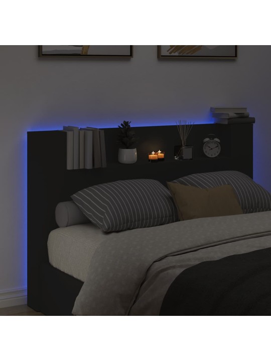 Galvgaļa skapis ar led, melns, 160x16,5x103,5 cm