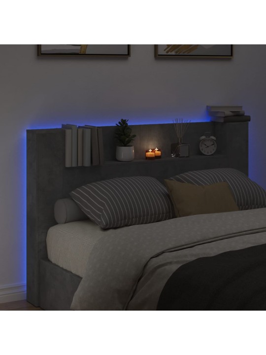 Galvgaļa skapis ar led, betona pelēks, 160x16,5x103,5 cm