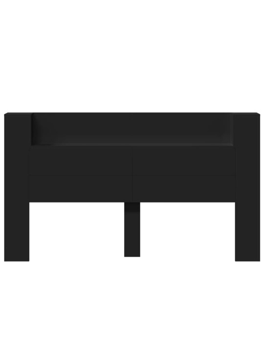 Galvgaļa skapis ar LED, melns, 180x16,5x103,5 cm