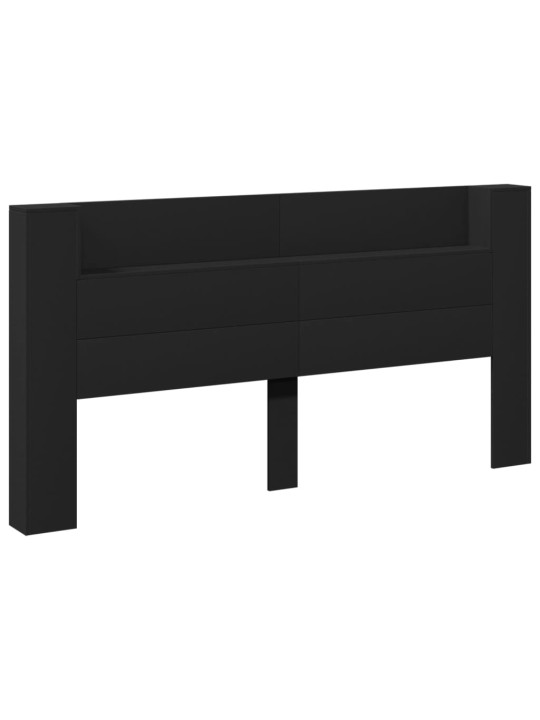 Galvgaļa skapis ar led, melns, 200x16,5x103,5 cm