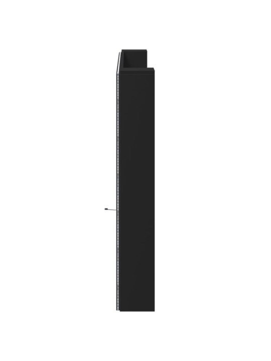 Galvgaļa skapis ar led, melns, 200x16,5x103,5 cm