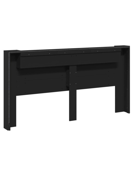 Galvgaļa skapis ar led, melns, 200x16,5x103,5 cm
