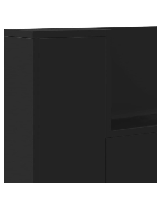Galvgaļa skapis ar led, melns, 200x16,5x103,5 cm