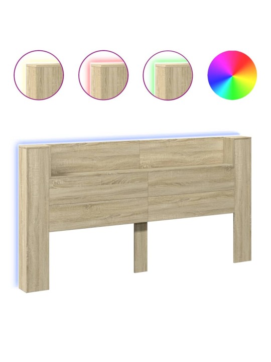 Galvgaļa skapis ar led, ozolkoka krāsa, 200x16,5x103,5 cm