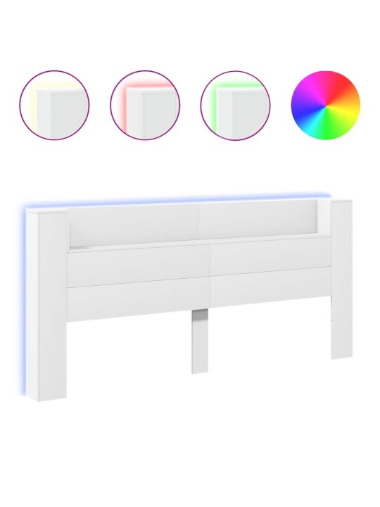Galvgaļa skapis ar led, balts, 220x16,5x103,5 cm
