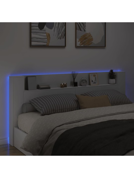 Galvgaļa skapis ar led, balts, 220x16,5x103,5 cm