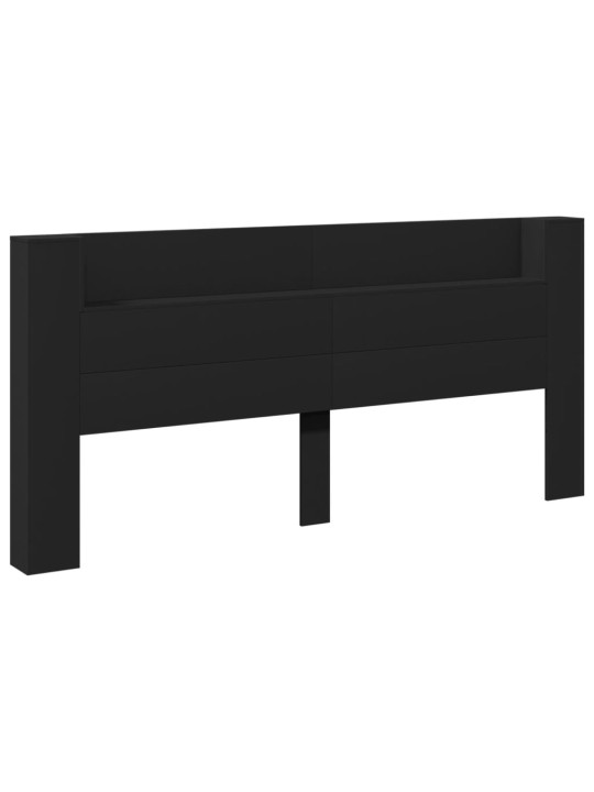 Galvgaļa skapis ar led, melns, 220x16,5x103,5 cm