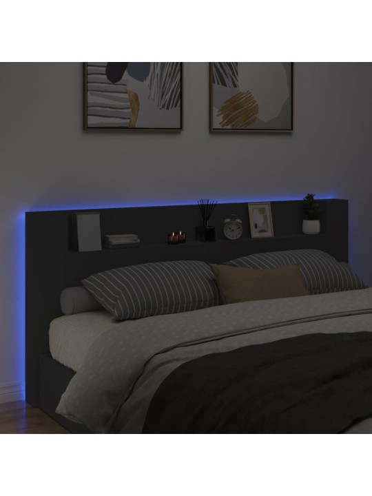 Galvgaļa skapis ar led, melns, 220x16,5x103,5 cm