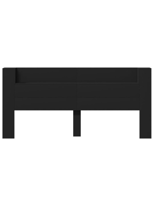 Galvgaļa skapis ar led, melns, 220x16,5x103,5 cm