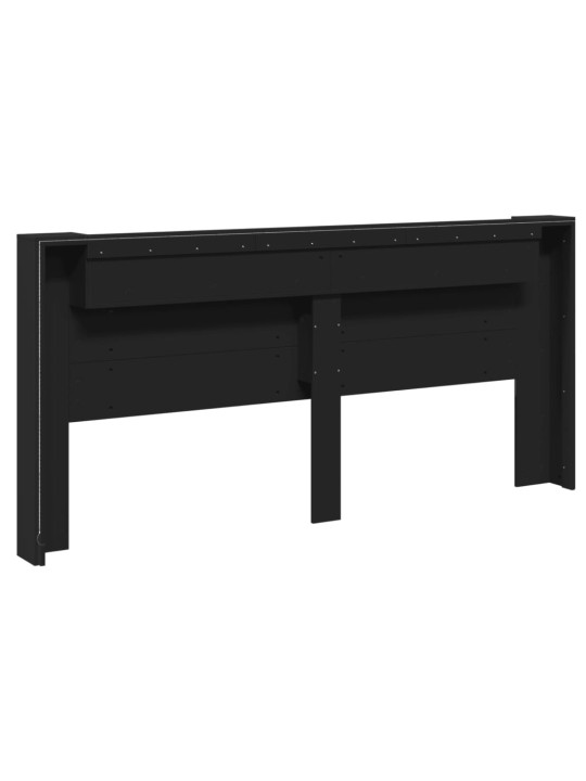 Galvgaļa skapis ar led, melns, 220x16,5x103,5 cm