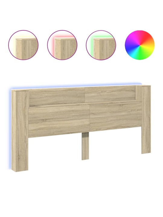 Galvgaļa skapis ar led, ozolkoka krāsa, 220x16,5x103,5 cm